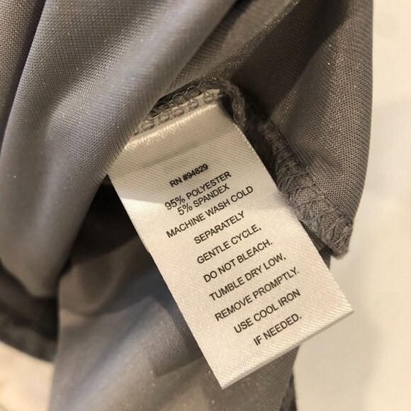 Derek Heart Crushed Velvet Short Sleeve Gray 10 12 Medium Flower Rebel - Picture 4 of 4